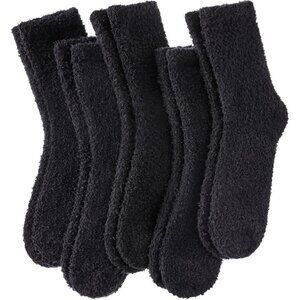 Women Fuzzy Socks Cozy Fluffy Winter Warm Slipper Microfiber Soft Sleep Black